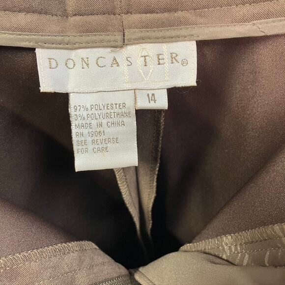 Vintage 80's Doncaster Pant Suit Set womens 14 Soft Faux Suede Classic Brown - Picture 16 of 16